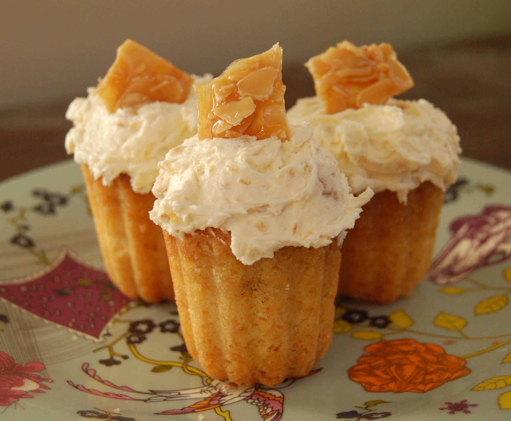 Rum Cupcakes With Praline and Amaretto Frosting