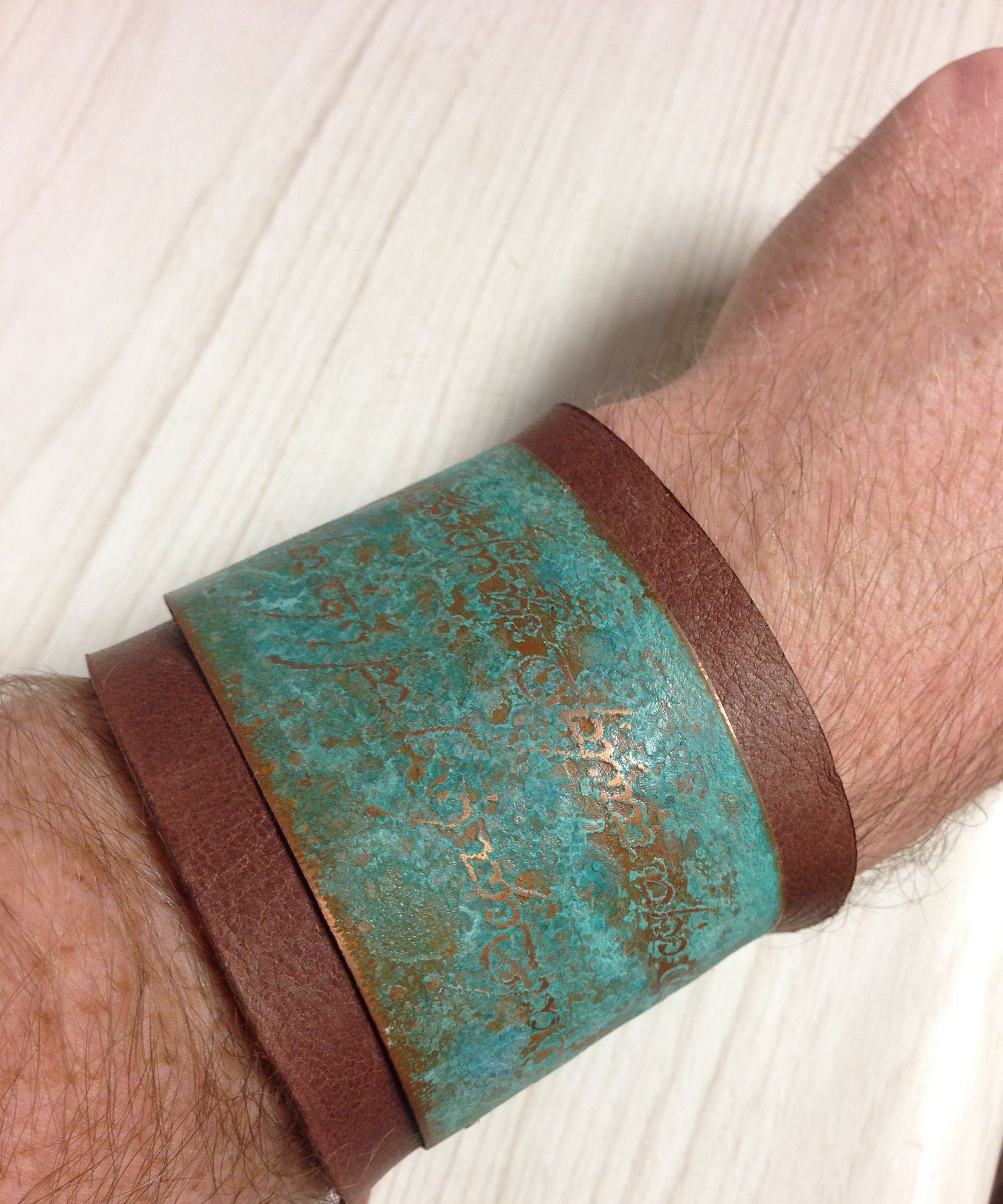 Tengwar (Elvish) Copper Cuff with a Patina