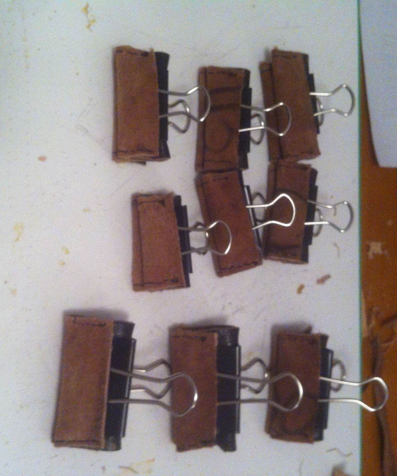 Reclaimed Leather Binder Clip Padding