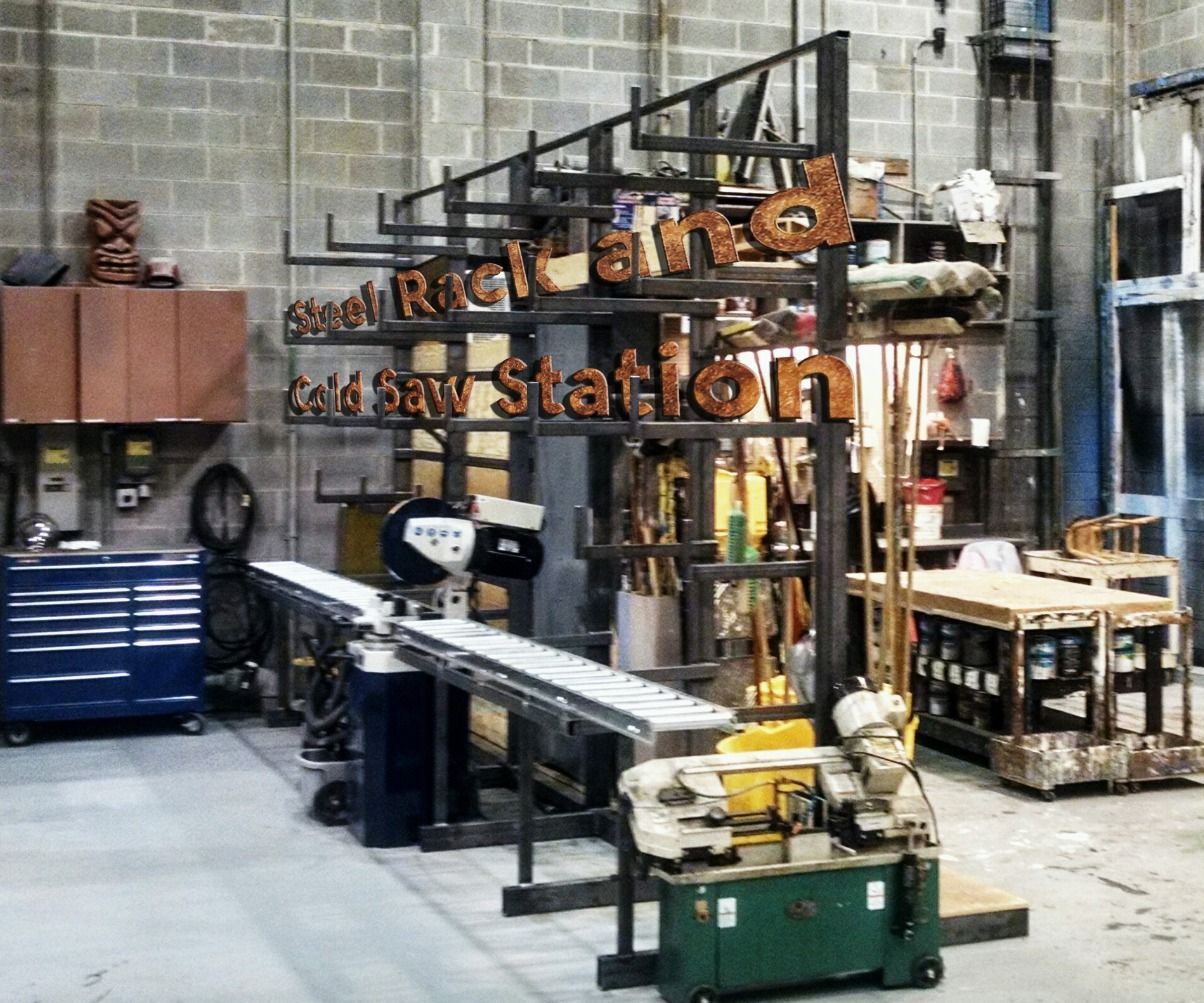 Steel Rack and Cold Saw Station