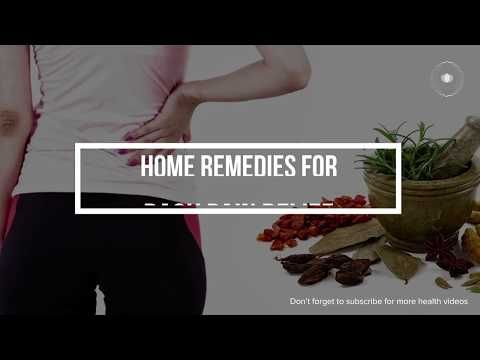 Home Remedies for Back Pain Relief 