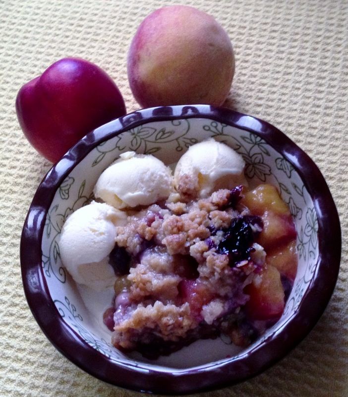 Gluten Free Peach Blueberry Crisp
