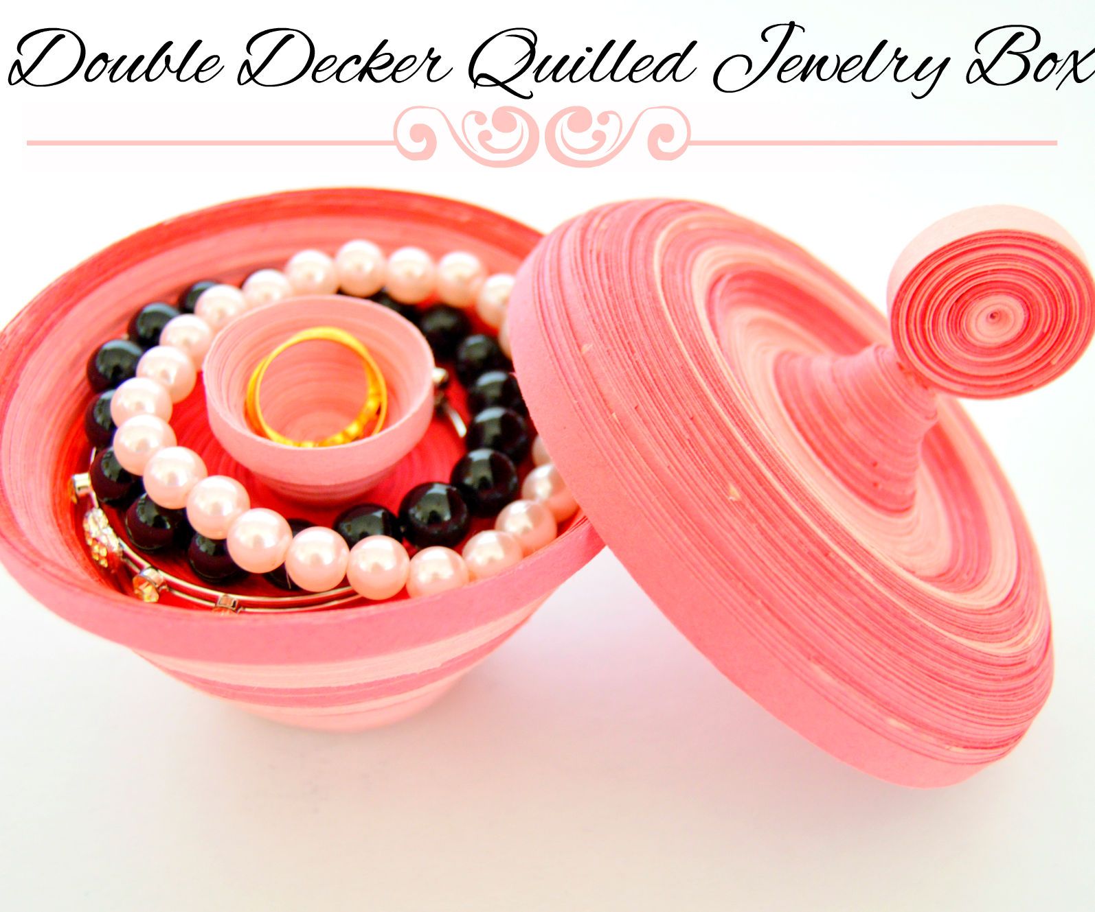 Double Decker Quilled Jewelry Box