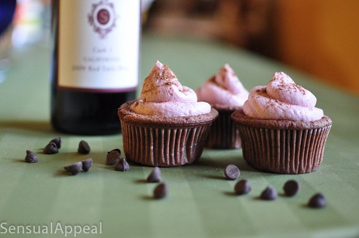 Chocolate Red Wine Cupcakes