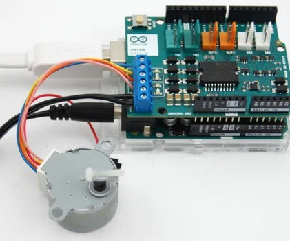 Arduino AVR L298 Motor Shield Interrupt Driven Stepper Motor