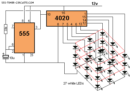 3x3x3 Led Cube Using a 555 Timer and a 4020 Shift Array IC - No Programming (for the Complete Novice Like Myself)