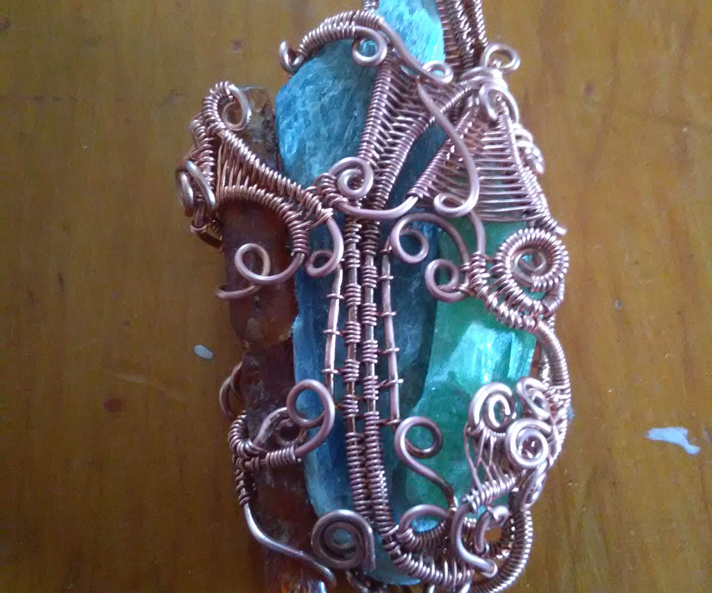 Heady Wrapped 3 Color Kyanite Pendant