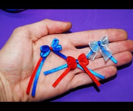 DIY Make Simple Easy Bow of Satin Ribbons / Tiny Bow on the Fork / DIY Ribbon BOW / Julia DIY