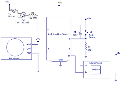 Automatic Anti Theft Alarm and Alert System Using Arduino & GSM Module ...