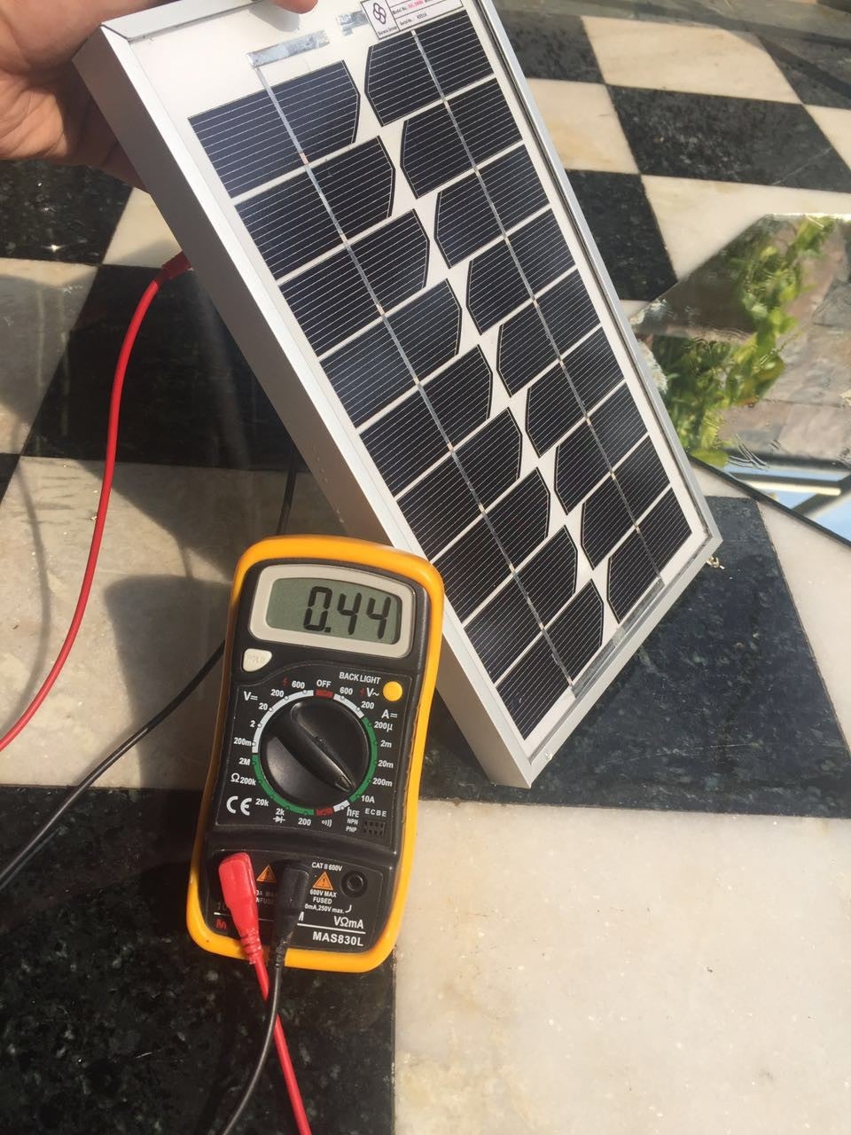 Experiment With Solar Panel and Mirror