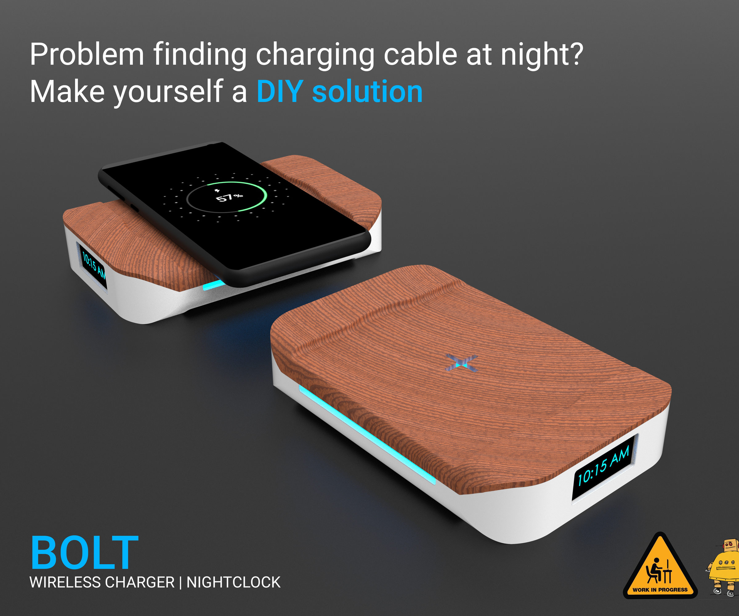 Bolt - DIY Wireless Charging Night Clock (6 Steps)