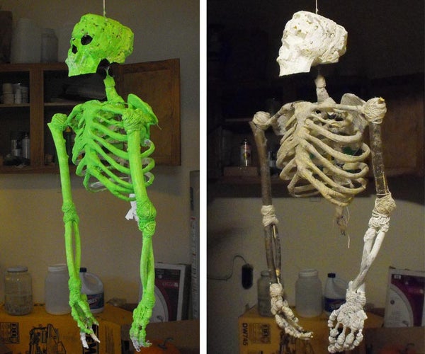 DIY Skeleton Made From Sticks, String, Foam and Mache'