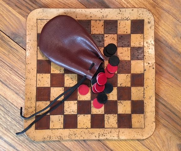 Leather Checkers Game