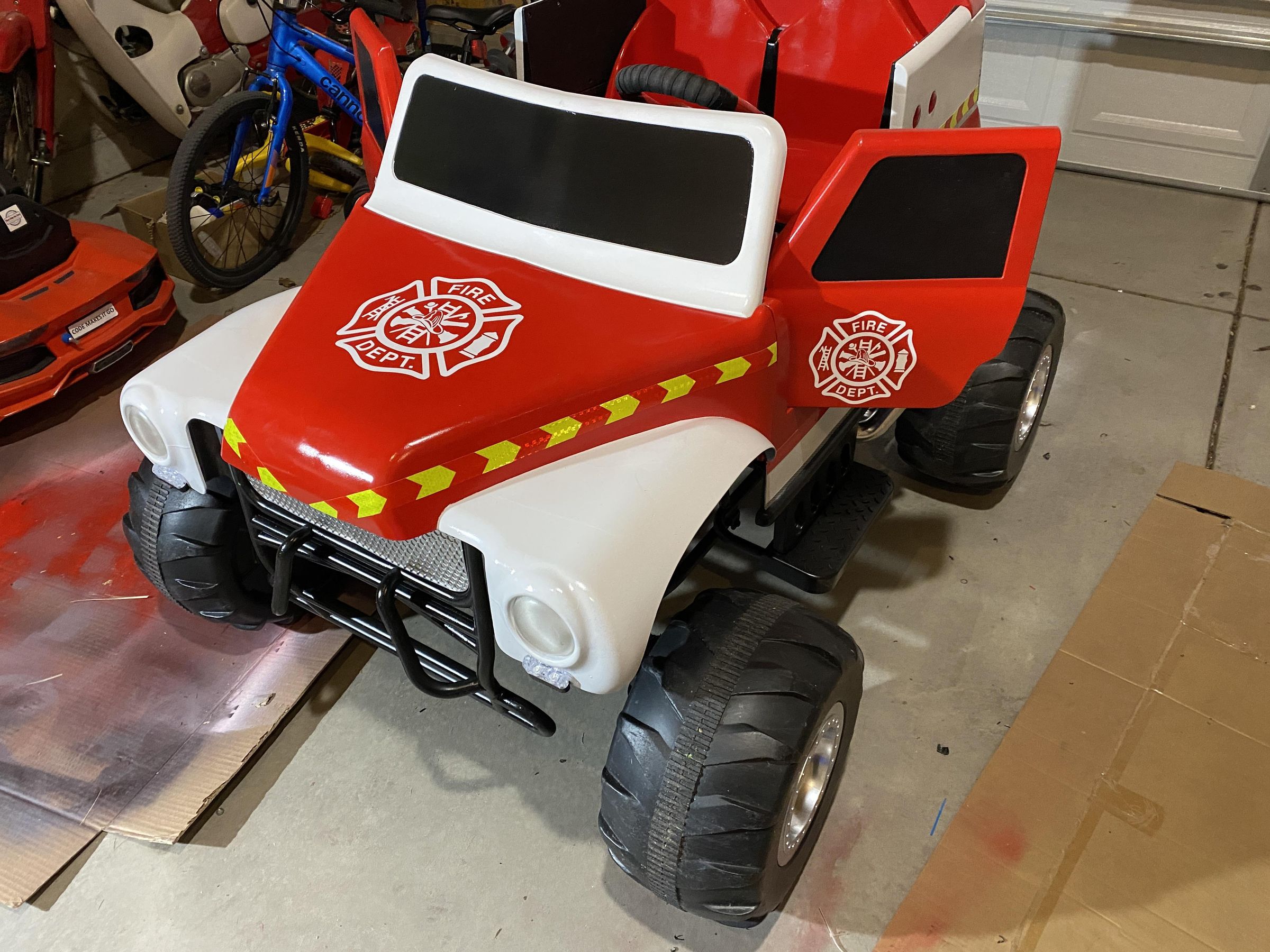 Monster Fire Truck From Salvaged Grave Digger Power Wheel 8 Steps