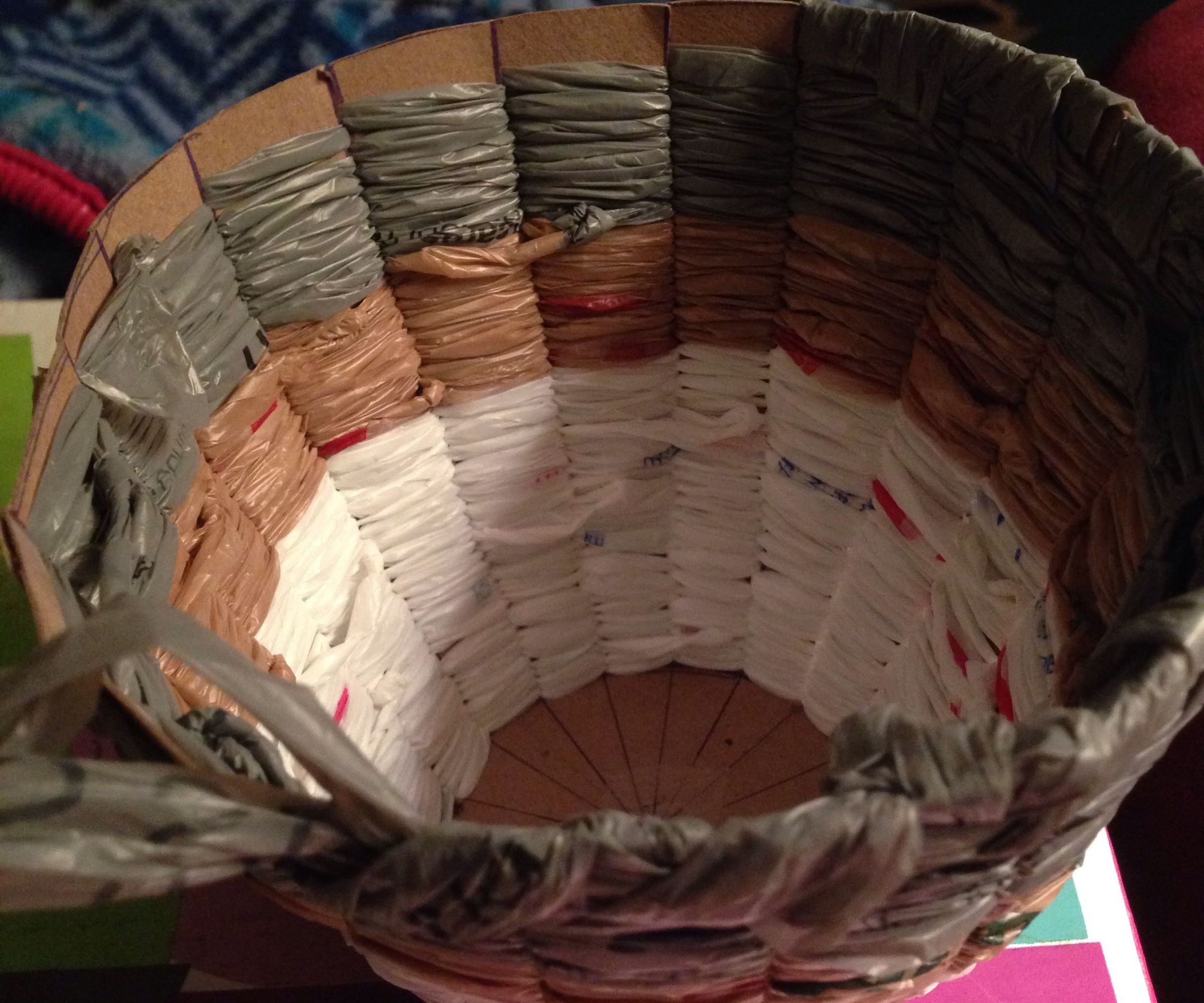 Recycled woven basket