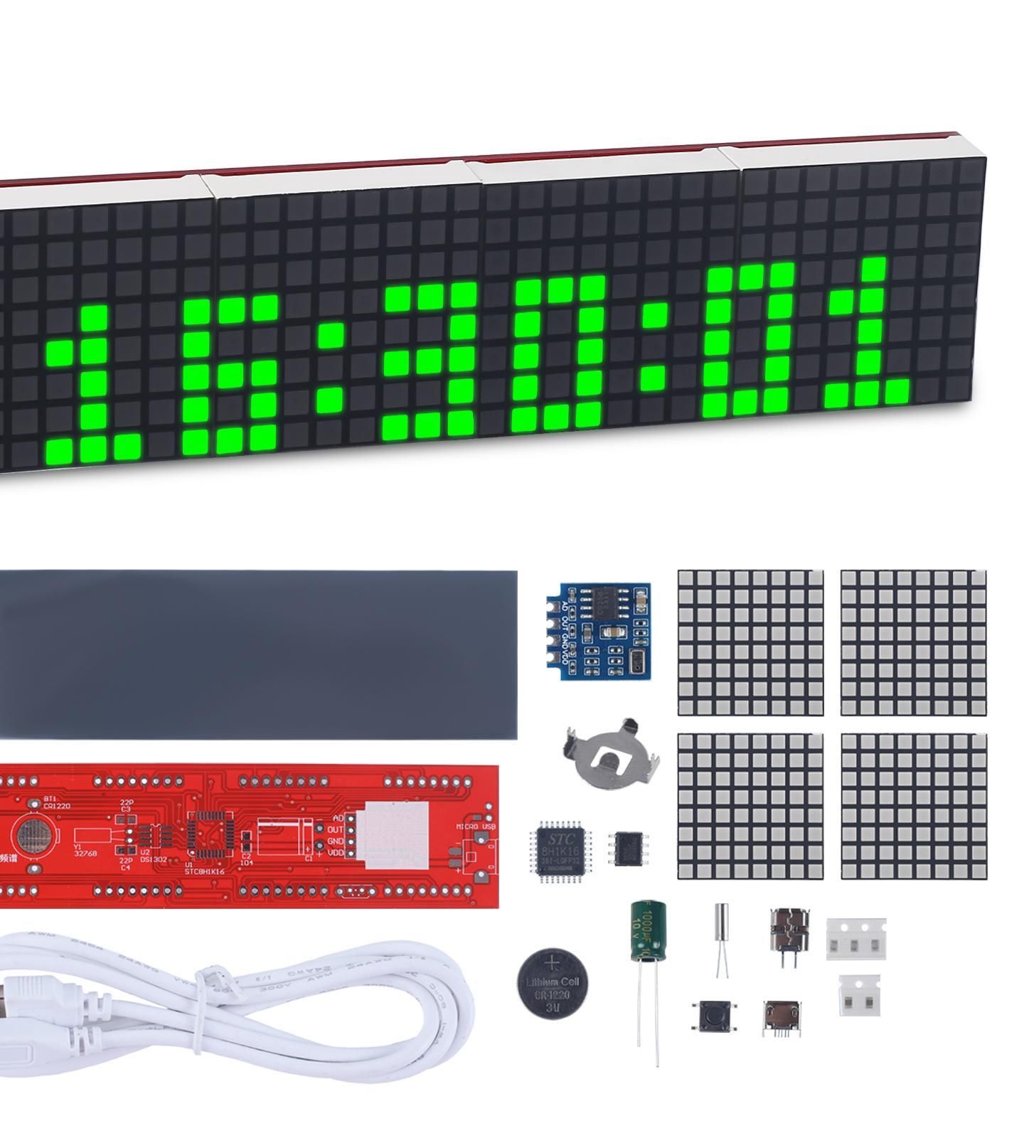 DIY Digital Clock Soldering Kit With Spectrum