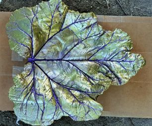 Concrete Rhubarb Leaf Garden Decor