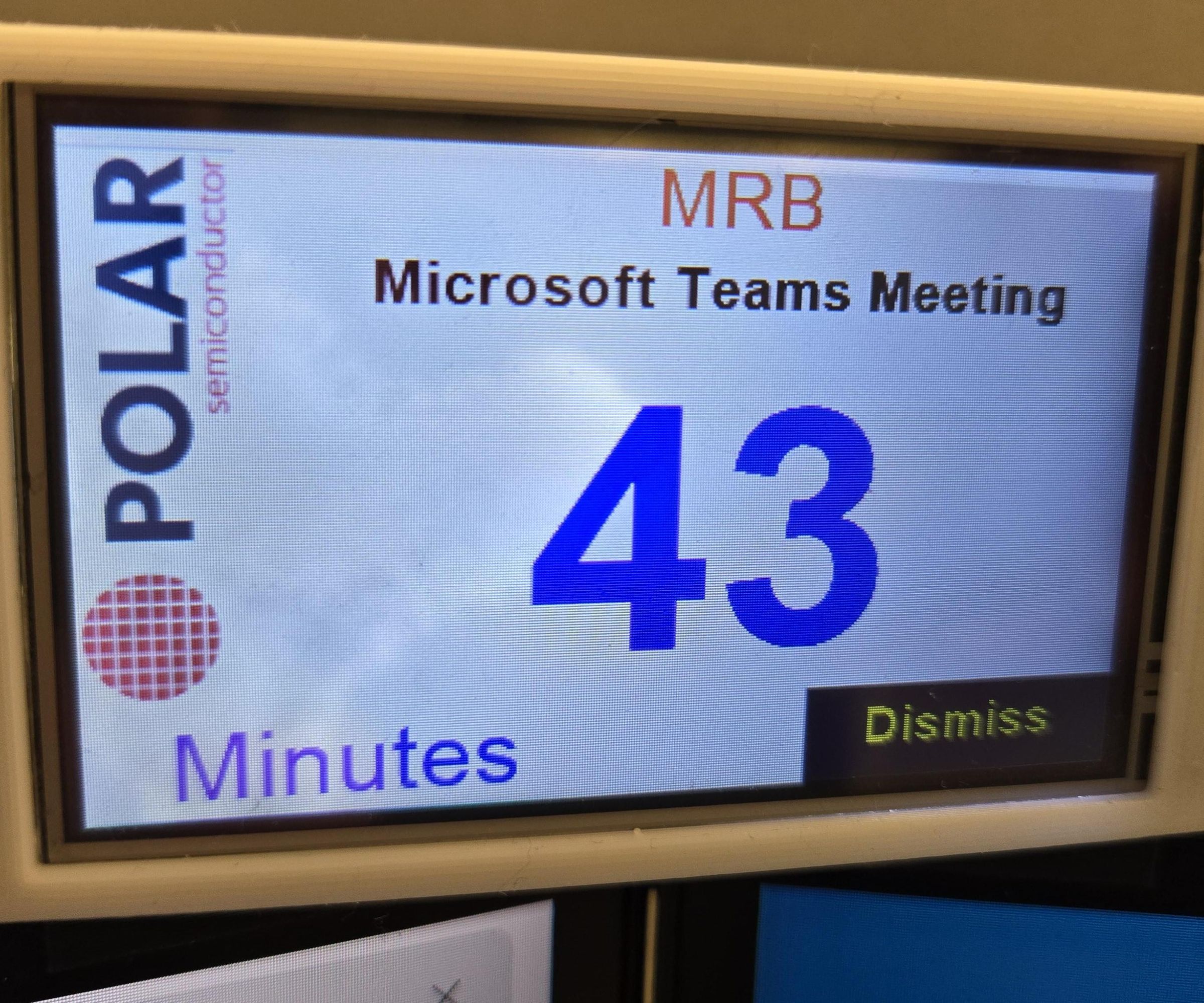 Nextion Touchscreen Outlook Calendar Meeting Reminder