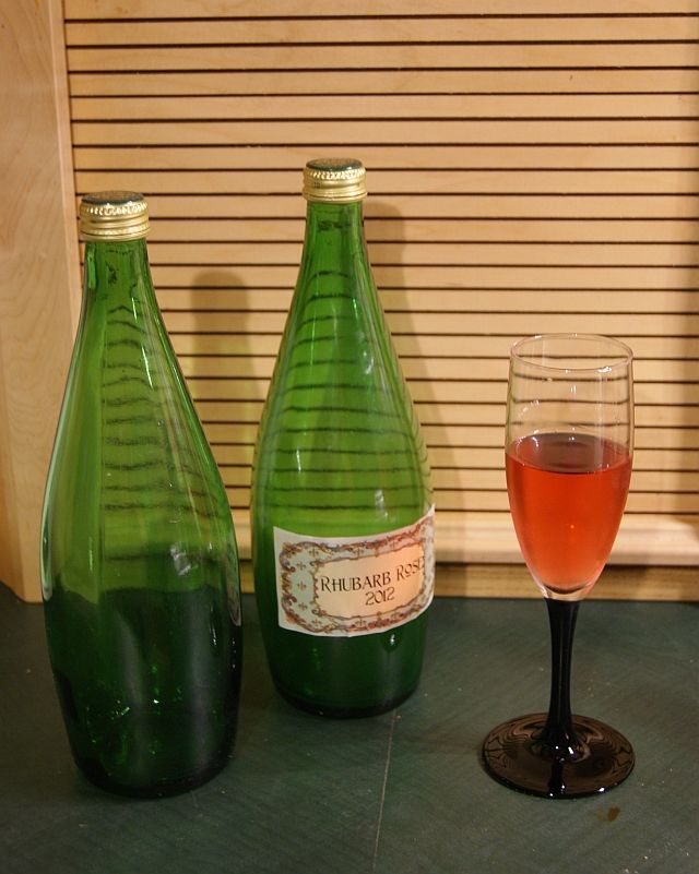 Making Rhubarb Blush (a Country Wine)