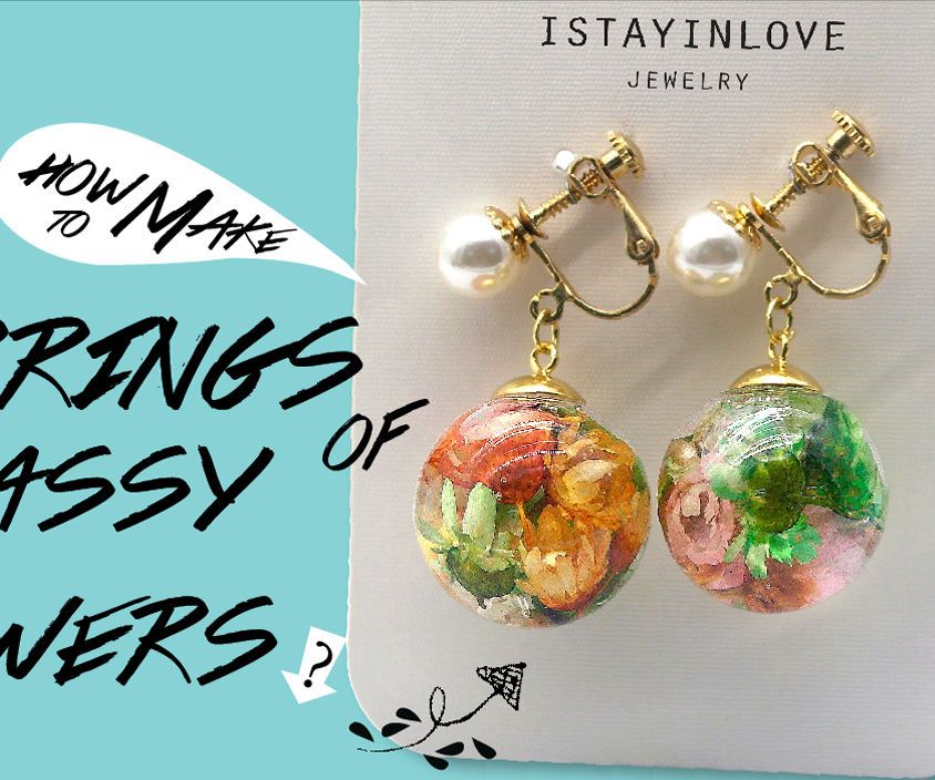 DIY Tutorial - How to Make Earrings of Glass Flower?☺☺ 