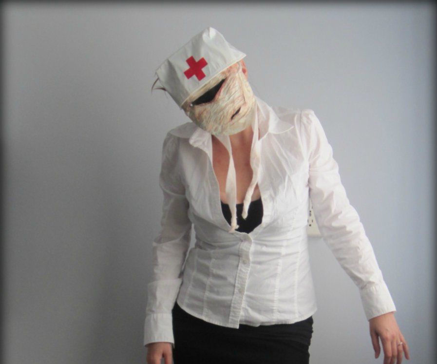 Creepy Paper Mache Mask - Silent Hill Nurse