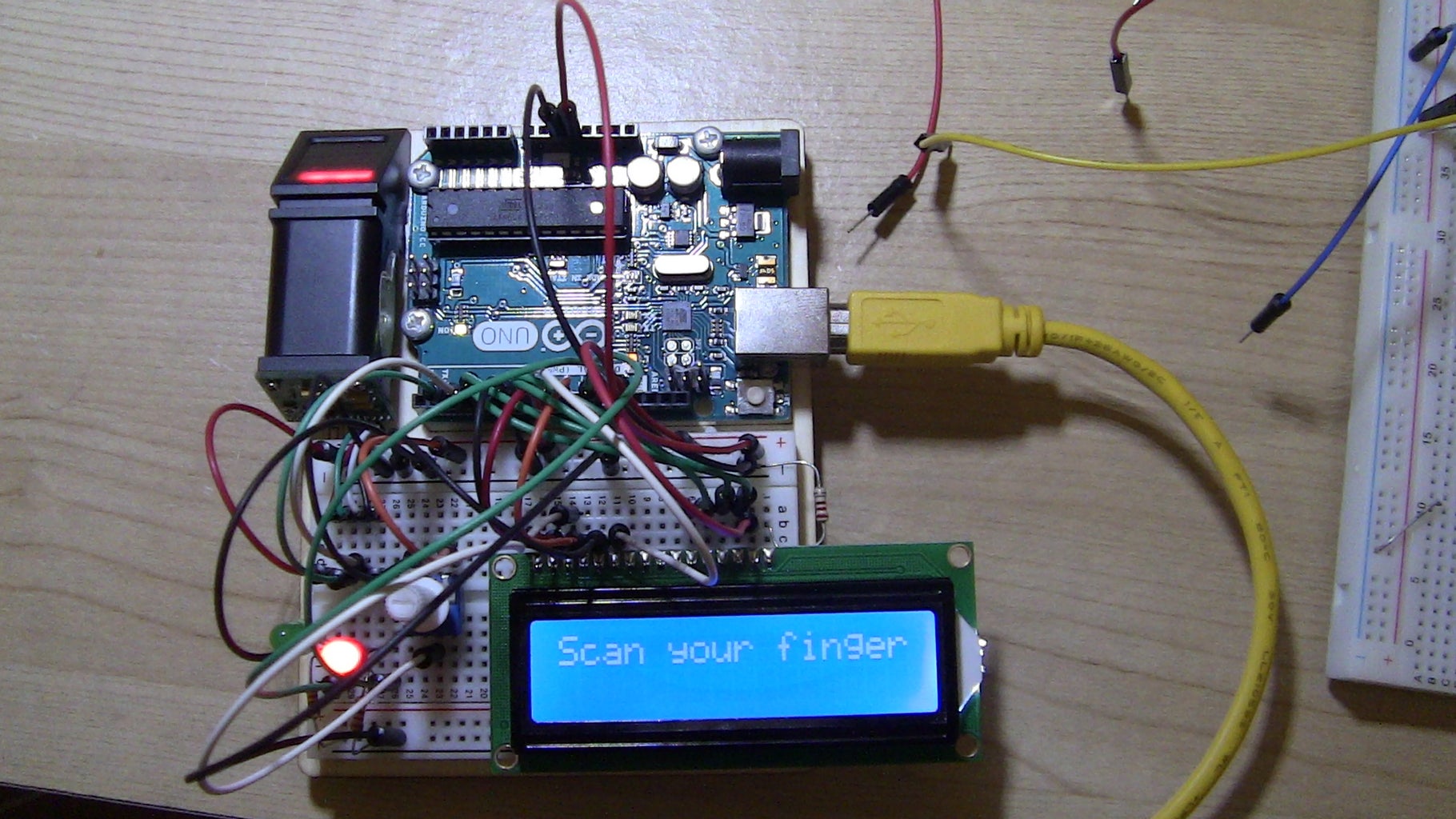 Enrolling the Fingerprint and Connecting the FPS Sensor and LCD