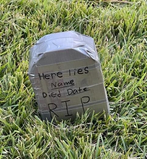 Super Simple Cardboard Gravestone