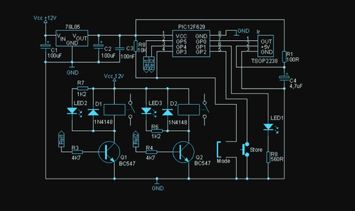 Make the Schematic and PCB for Remote Control Records Any Remote Command