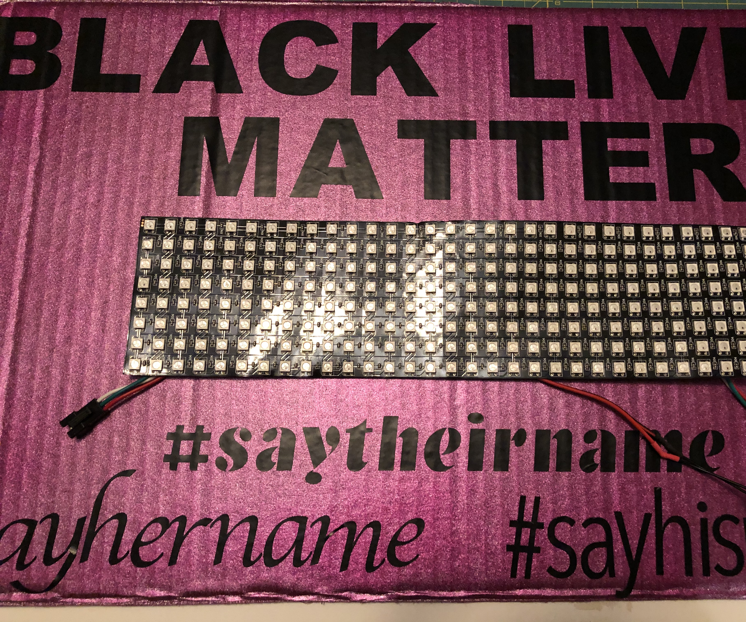 Black Lives Matter Electronic Scrolling Names Sign