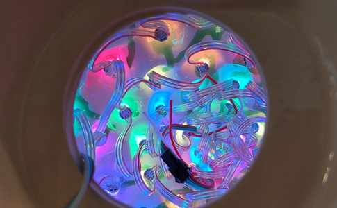 Glue LEDs to the Plastic Lights