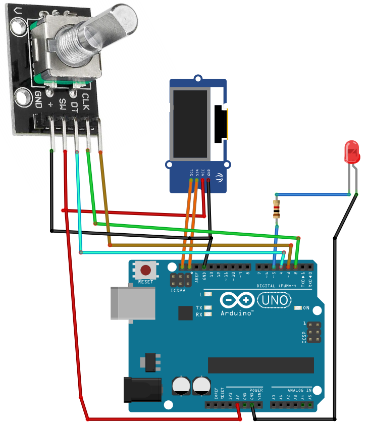 Arduino OLED Countdown Timer Using Visual Programming