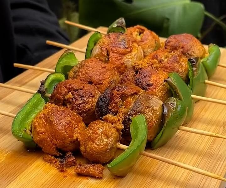 Cheese Chicken Tikka Mushrooms 🍄🧀