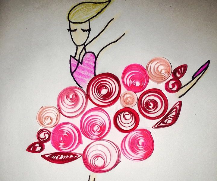 3d Quilled Doll Card