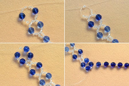 Make the Second Part of the Blue Glass Bead Necklace