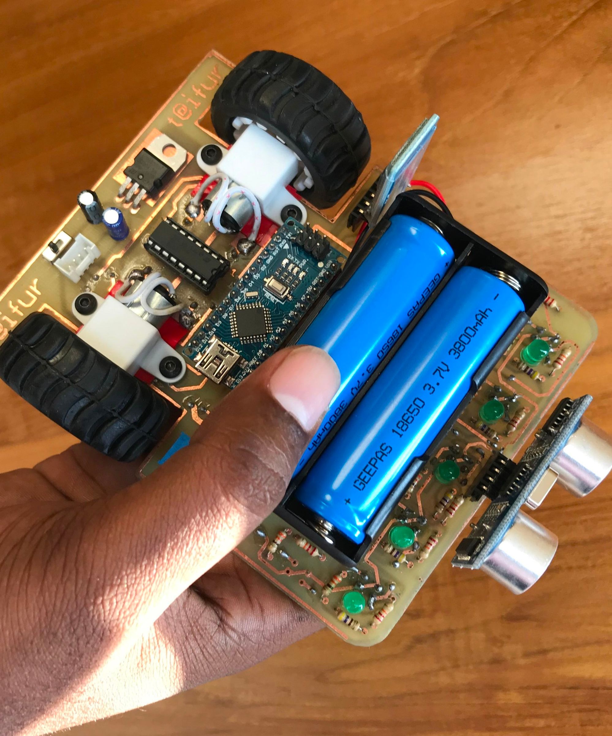 PCB BOT (Line Following, Obstacle Avoiding & Bluetooth Controlled Robot in a Single PCB)