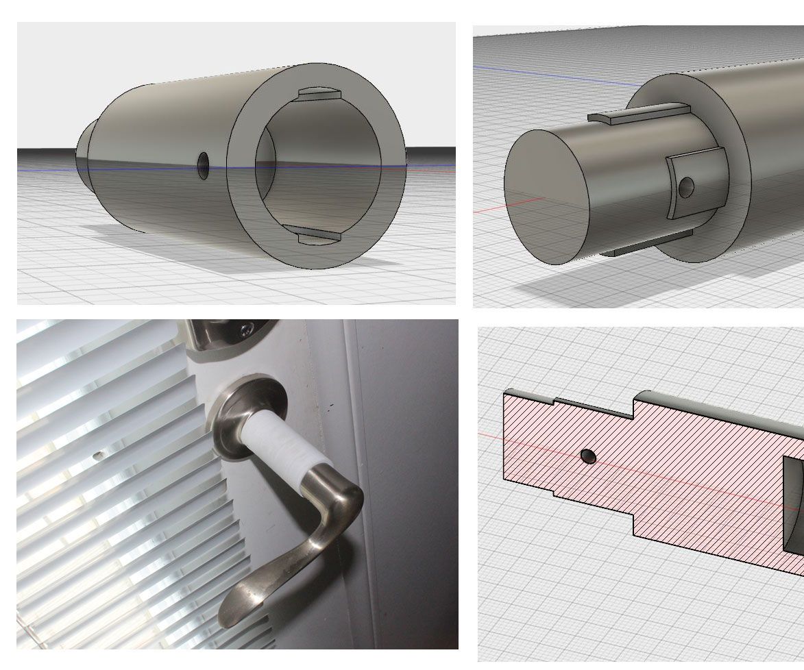 3d Printed Door Handle Extension in Fusion 360