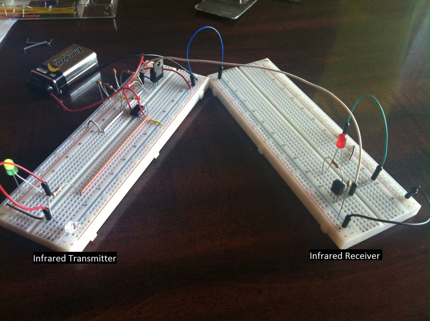 Infrared Transmitter and Receiver : 6 Steps Circuit Diagram