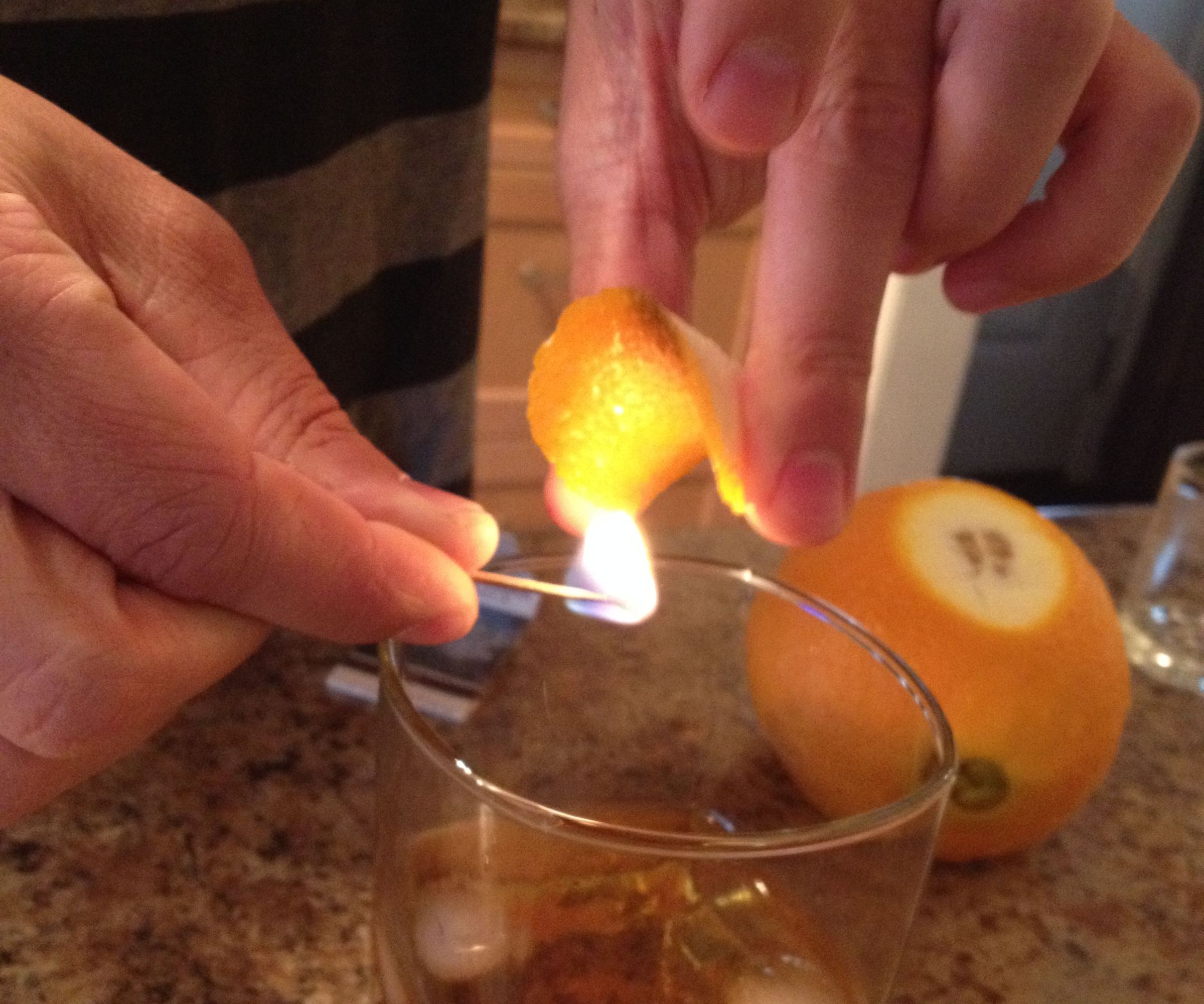 Flamed Citrus Old Fashioned
