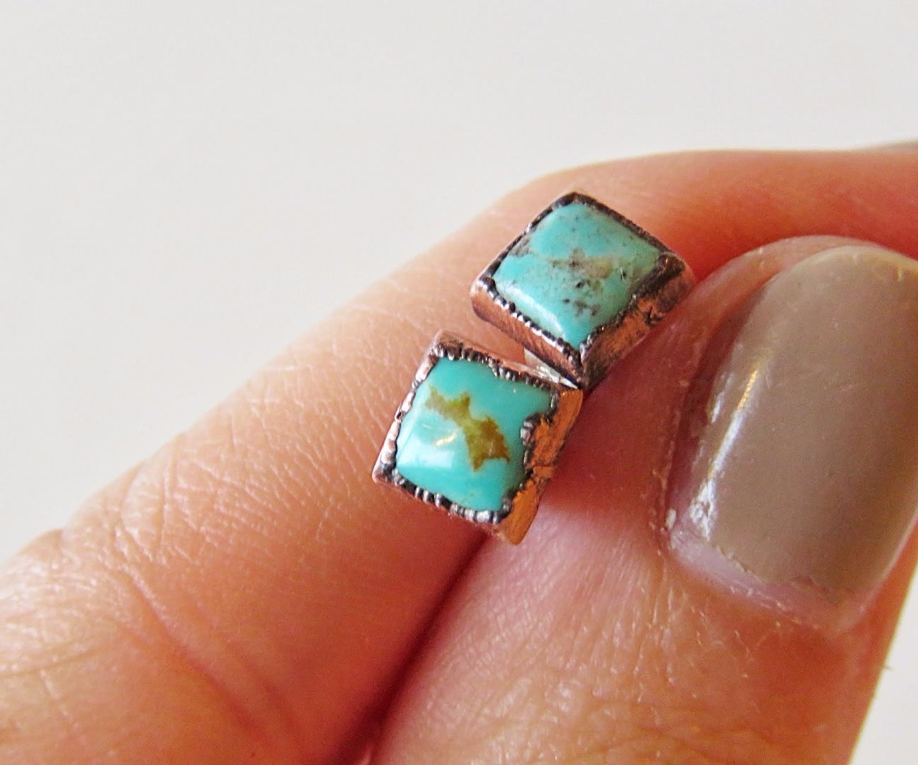 Electroformed Turquoise Earrings