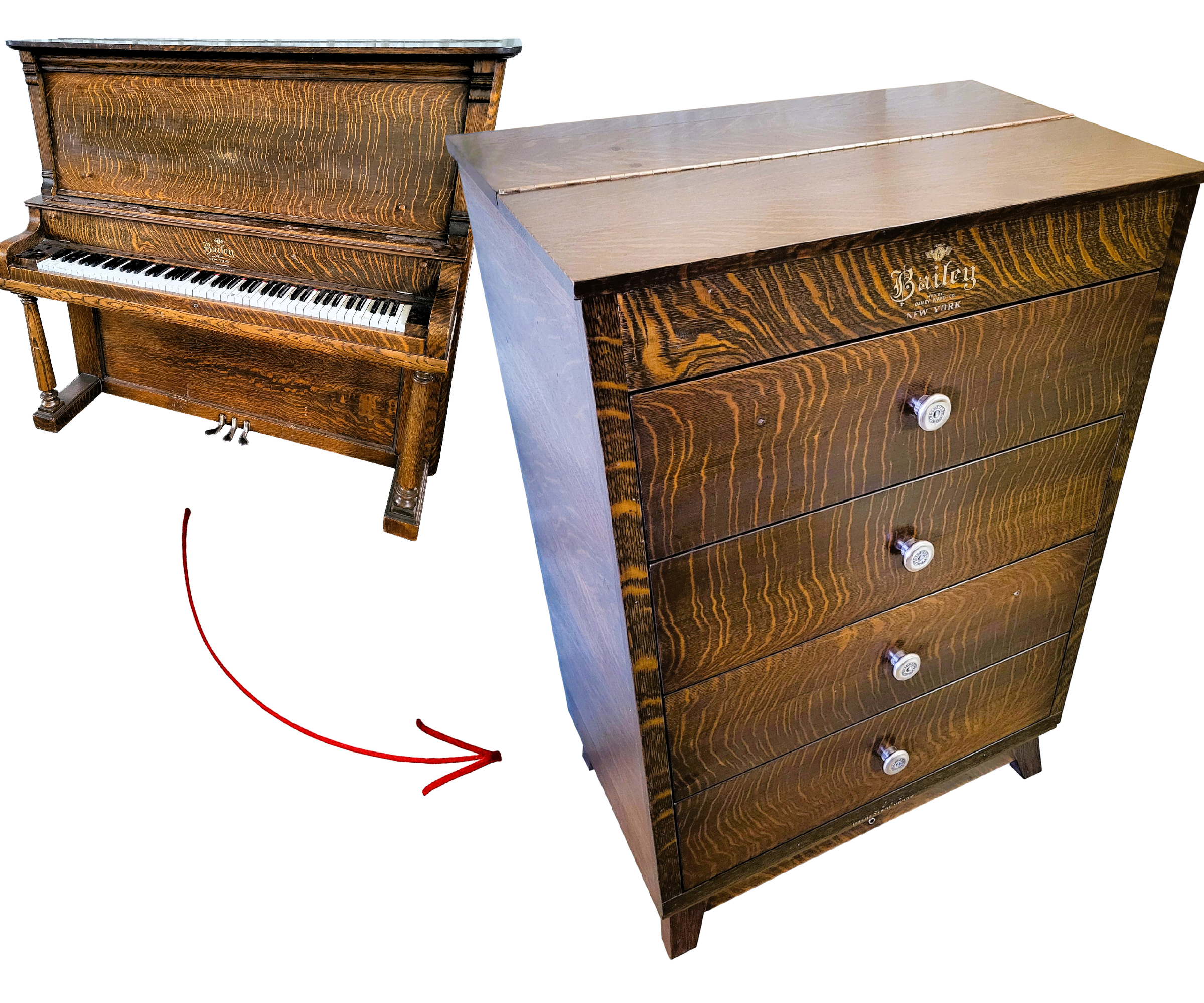 Turn an Old Piano Into a New Dresser