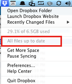 Confirming That Dropbox Has Saved Your Uploaded Files to the Cloud