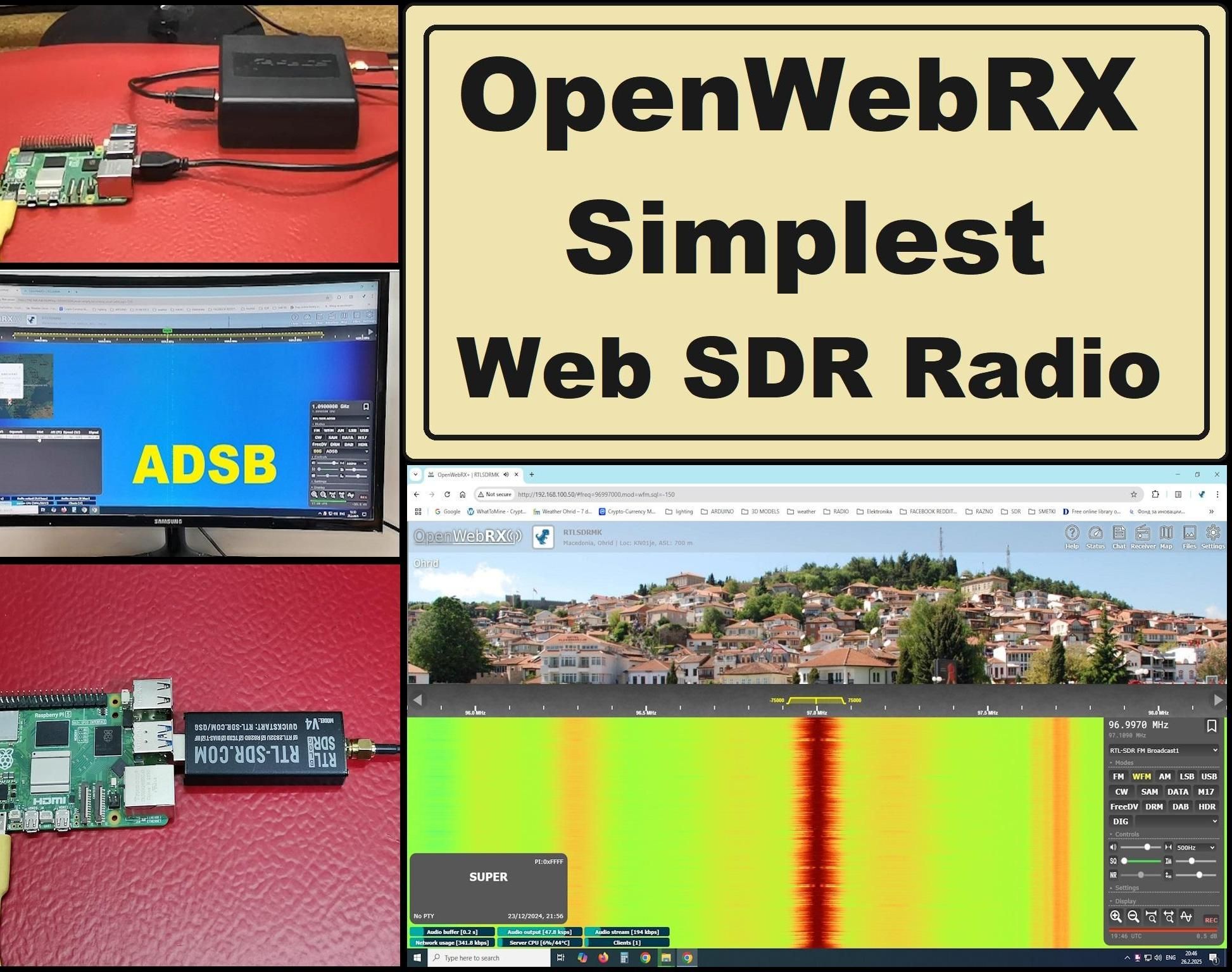 OpenWebRX - Simplest Rasprberry Pi + RTLSDR Web SDR Radio