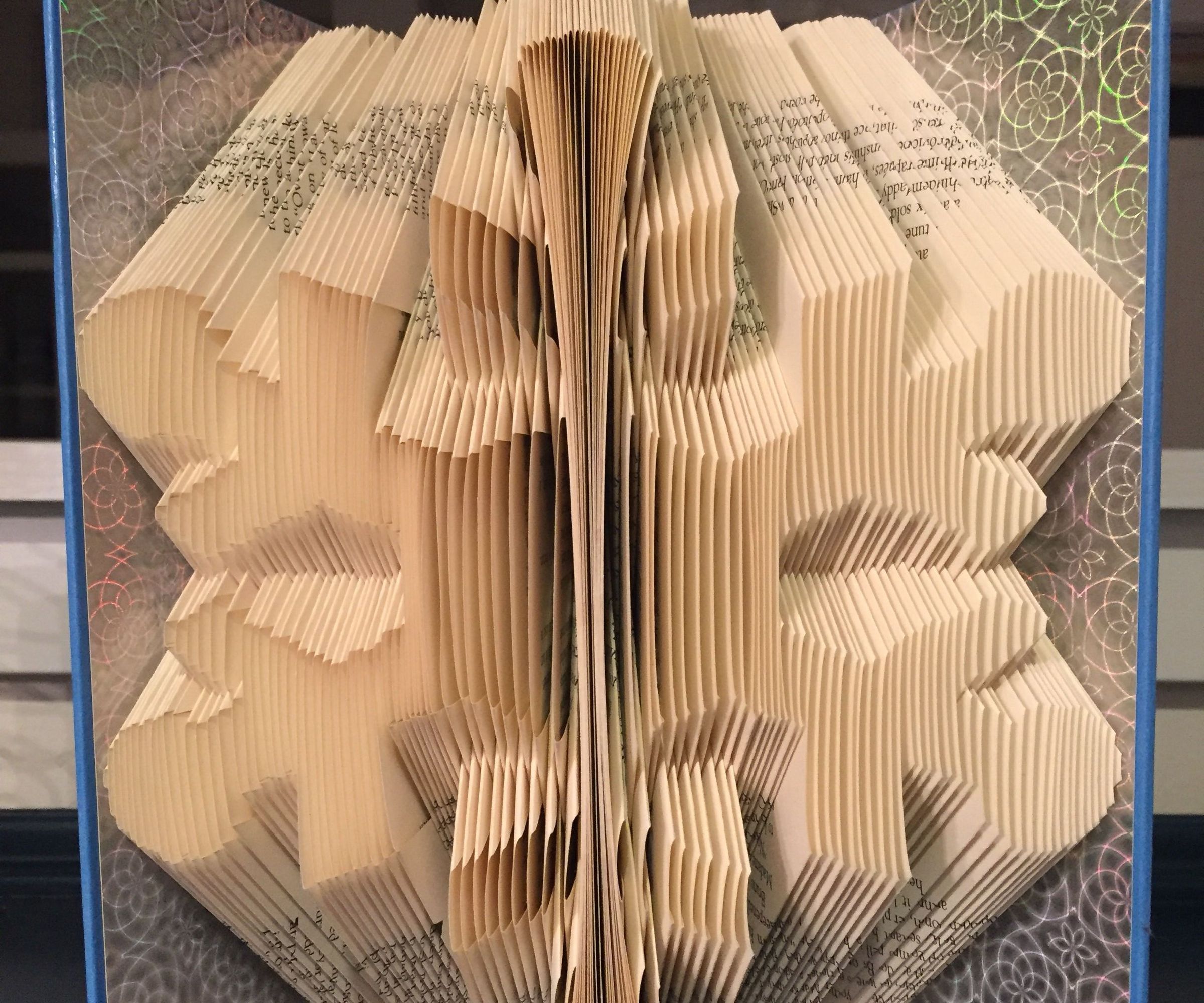 Snowflake Book Folding Pattern. Book Art Tutorial Using Template Pattern