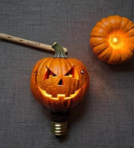 Lighting Up Temporary Pumpkin Wand Prop