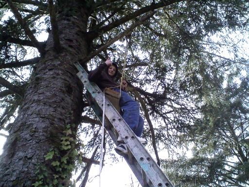 Build a Zip Line Out of Reused or Recyled Materials.