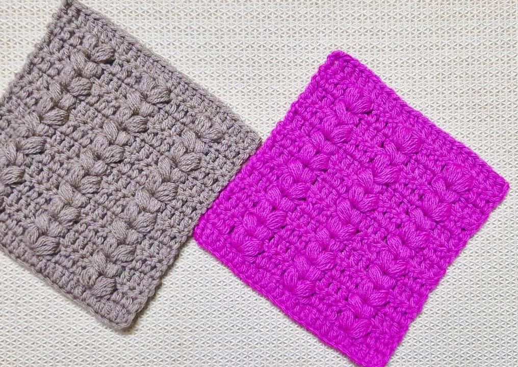 How to Crochet Puff Heart Square Coaster