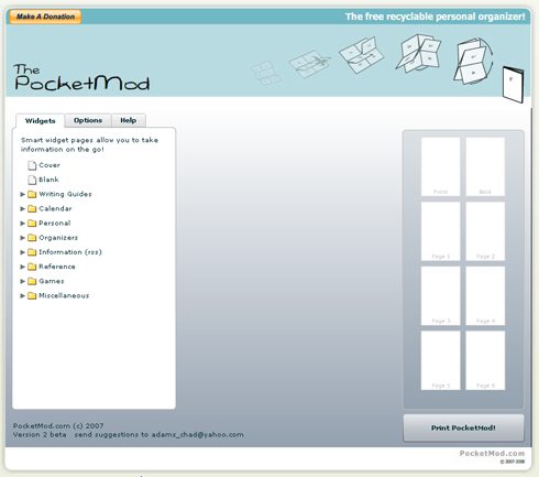 Pocketmod - the Most Easy Organised Piece of Paper You Will Ever Make ...