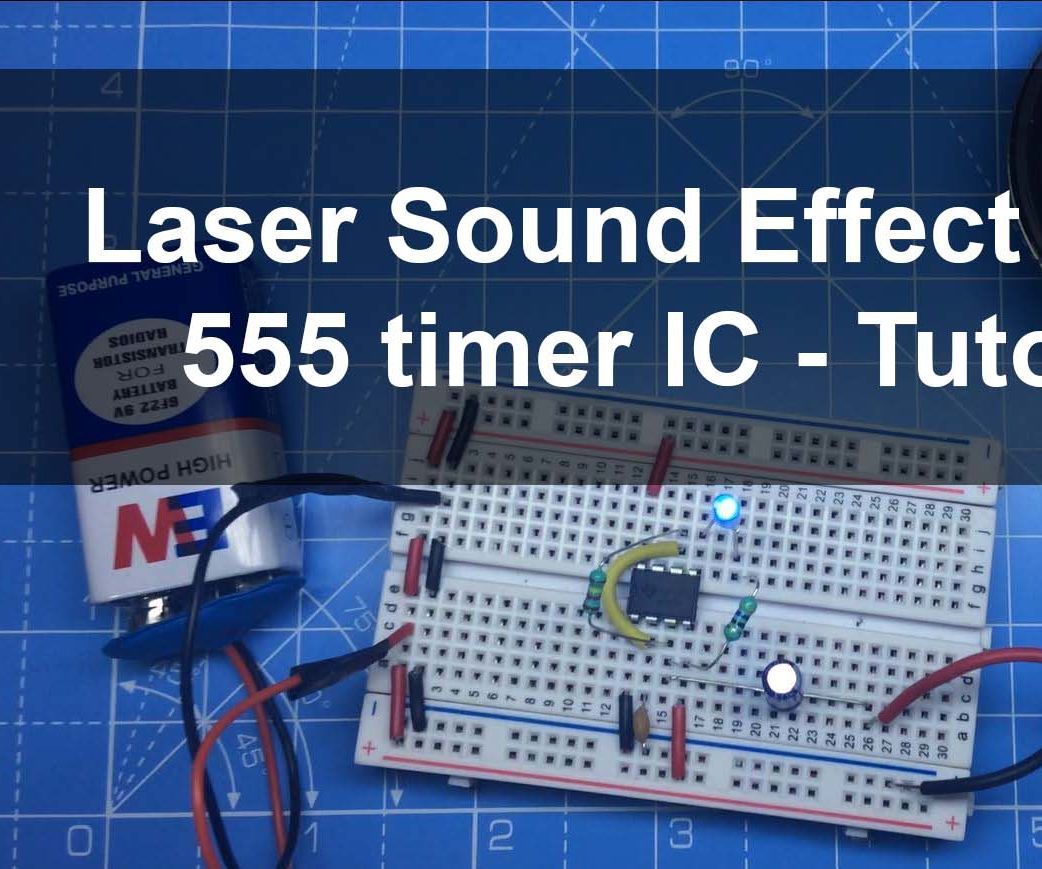 Laser Sound and LED Flasher Using 555 Timer IC