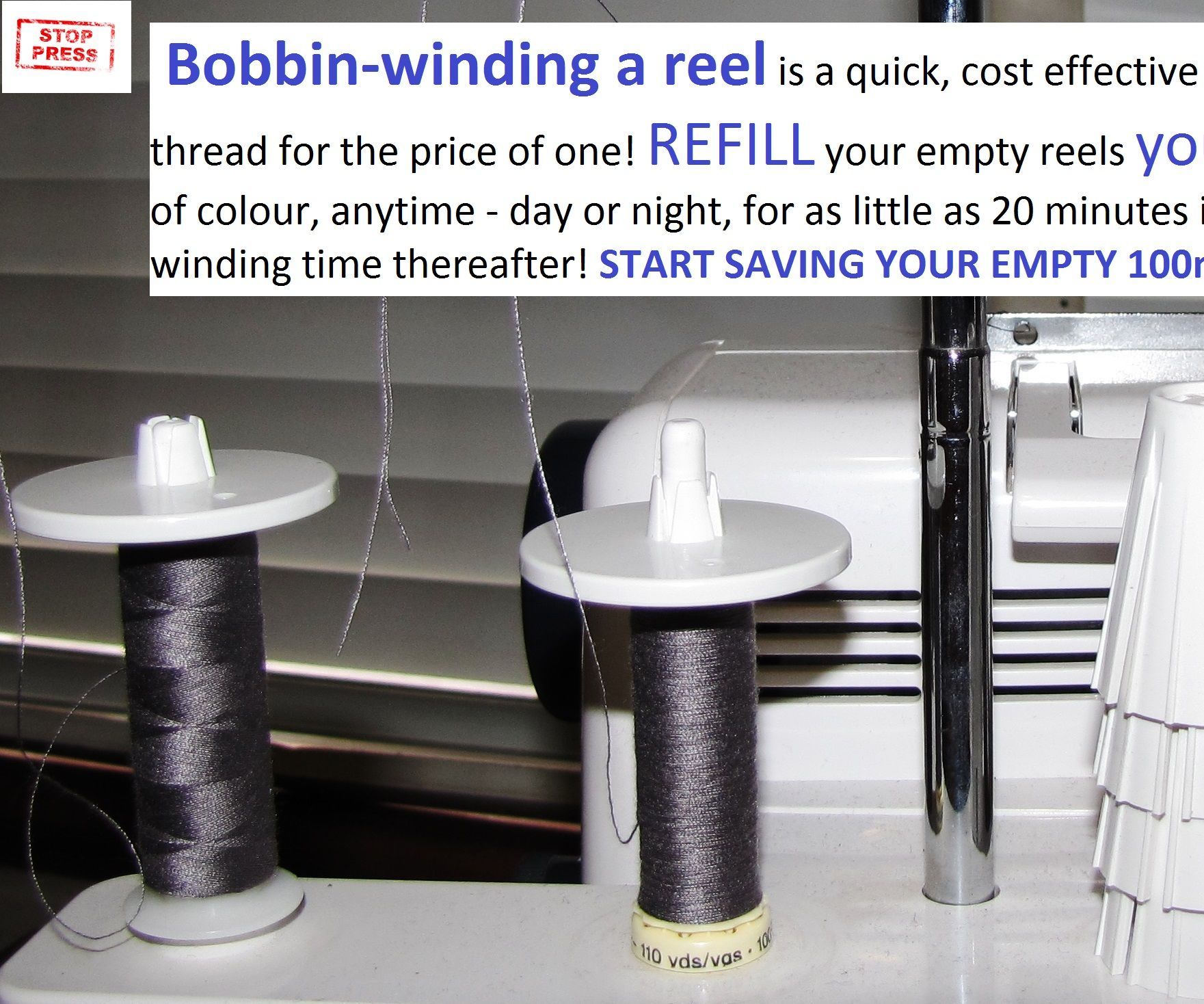 Bobbin-winding a Reel With Thread.