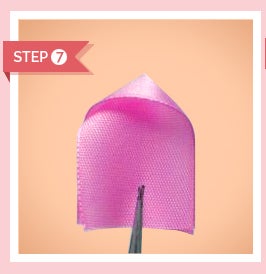 Place Needle Inside Edge Marks of Petals and Tie It With 2 or More Square Knot